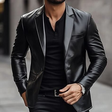 leather blazer for men