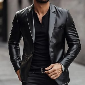 leather blazer for men
